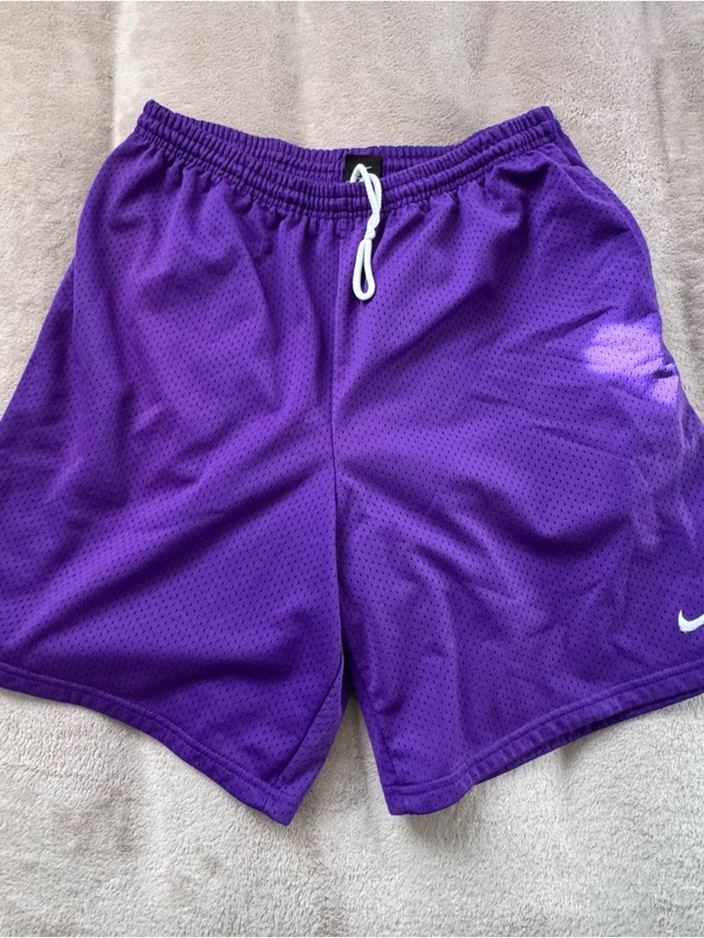 Rare Vintage 90s Nike Black Tag Mesh Purple Gym Basketball Shorts Men's Size L